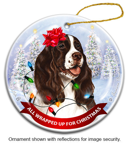 Springer Spaniel All Wrapped Up Ornament