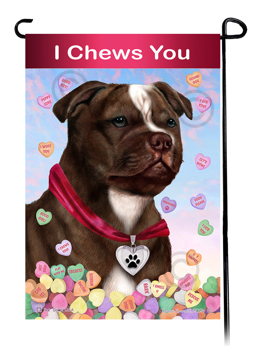 Staffordshire Bull Terrier Valentine Sweetheart - Garden Flag