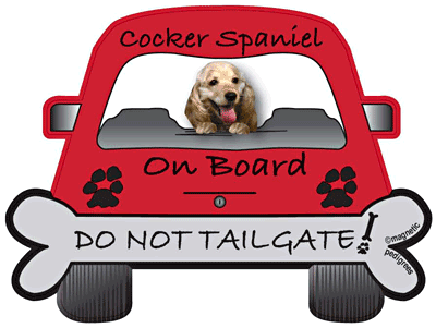 Cocker Spaniel Do Not Tailgate Magnets