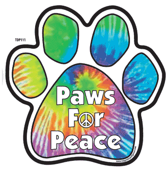 Tie Dye Paw Shaped Magnets
