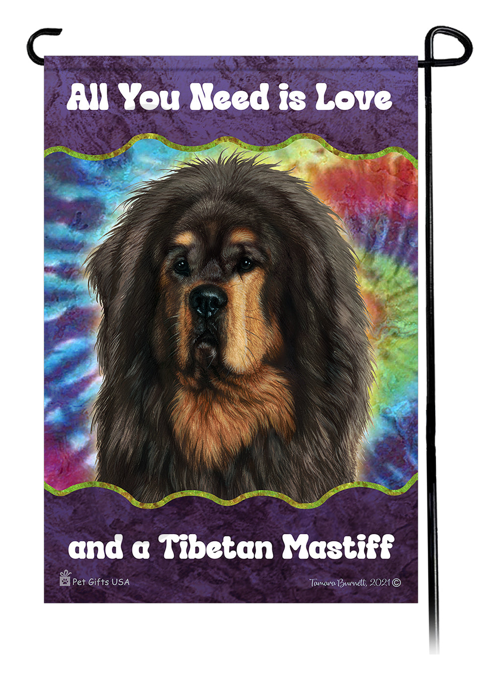 Tibetan Mastiff All You Need Is Love Garden Flags