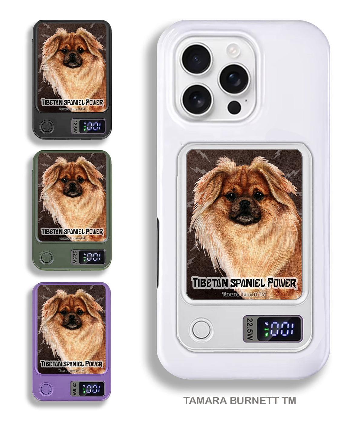 Tibetan Spaniel Fawn Sable Phone Bank Wireless Charger