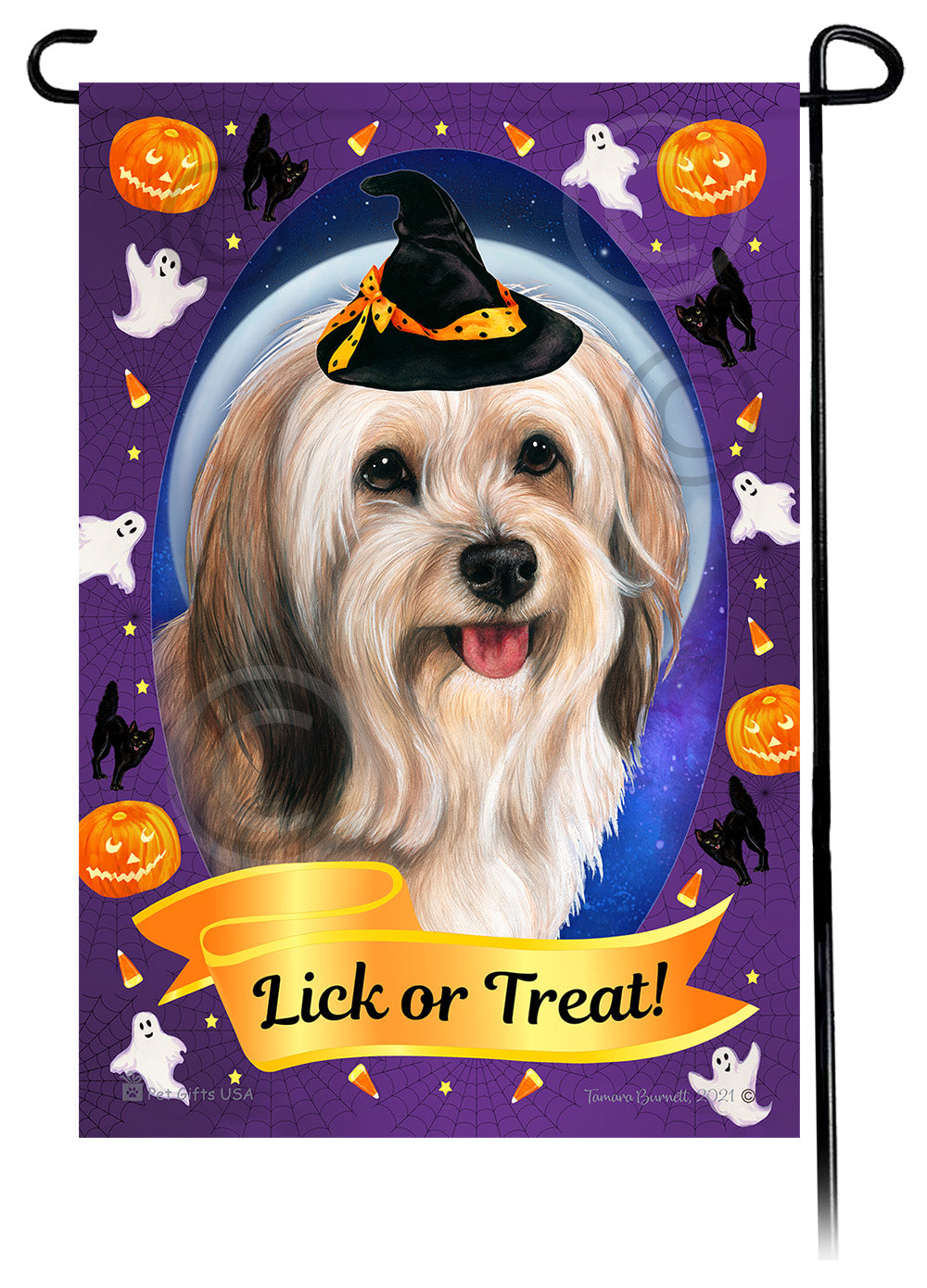 Tibetan Terrier Halloween Howls - Garden Flag