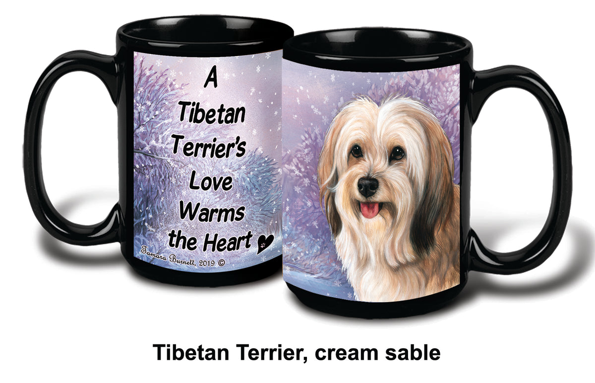 Tibetan Terrier Cream Sable Winter Mug 15 oz