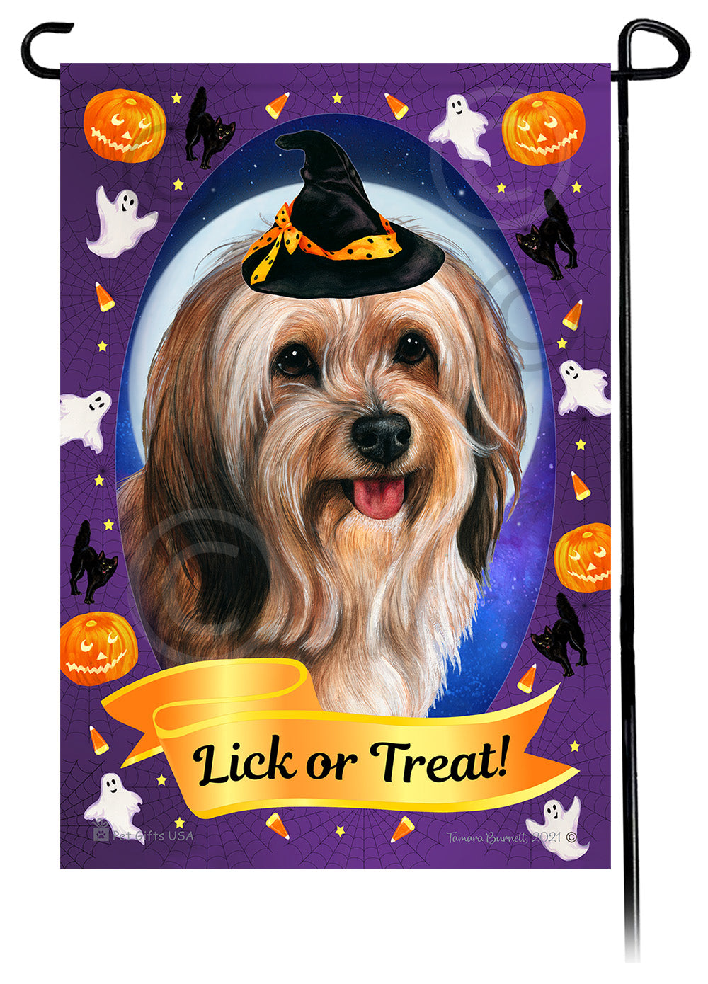 Tibetan Terrier Halloween Howls - Garden Flag