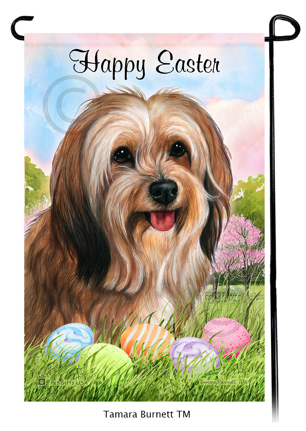 Tibetan Terrier Happy Easter - Garden Flag