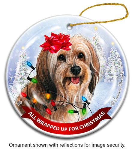 Tibetan Terrier All Wrapped Up Ornament
