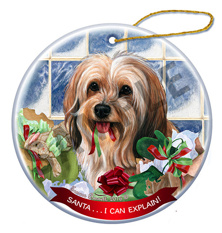 Tibetan Terrier Sable - Santa I Can Explain Ornament