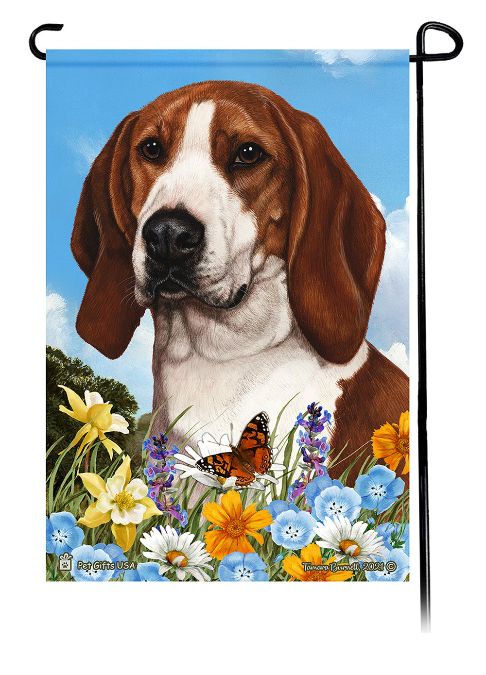 Coonhound Summer Flowers - Garden Flag