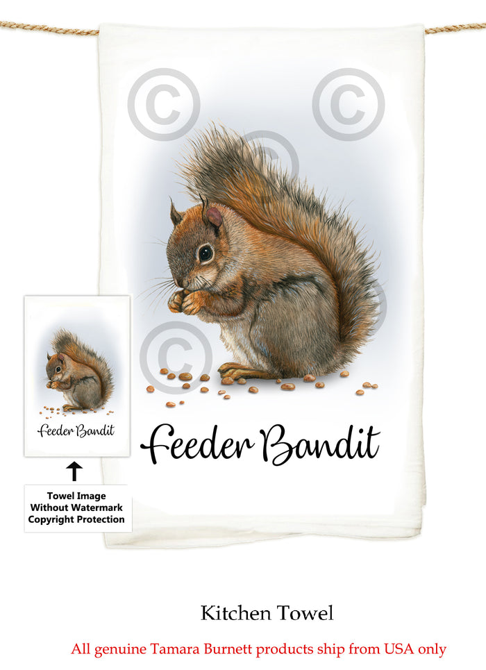 American Red Squirrel Flour Sack Towel