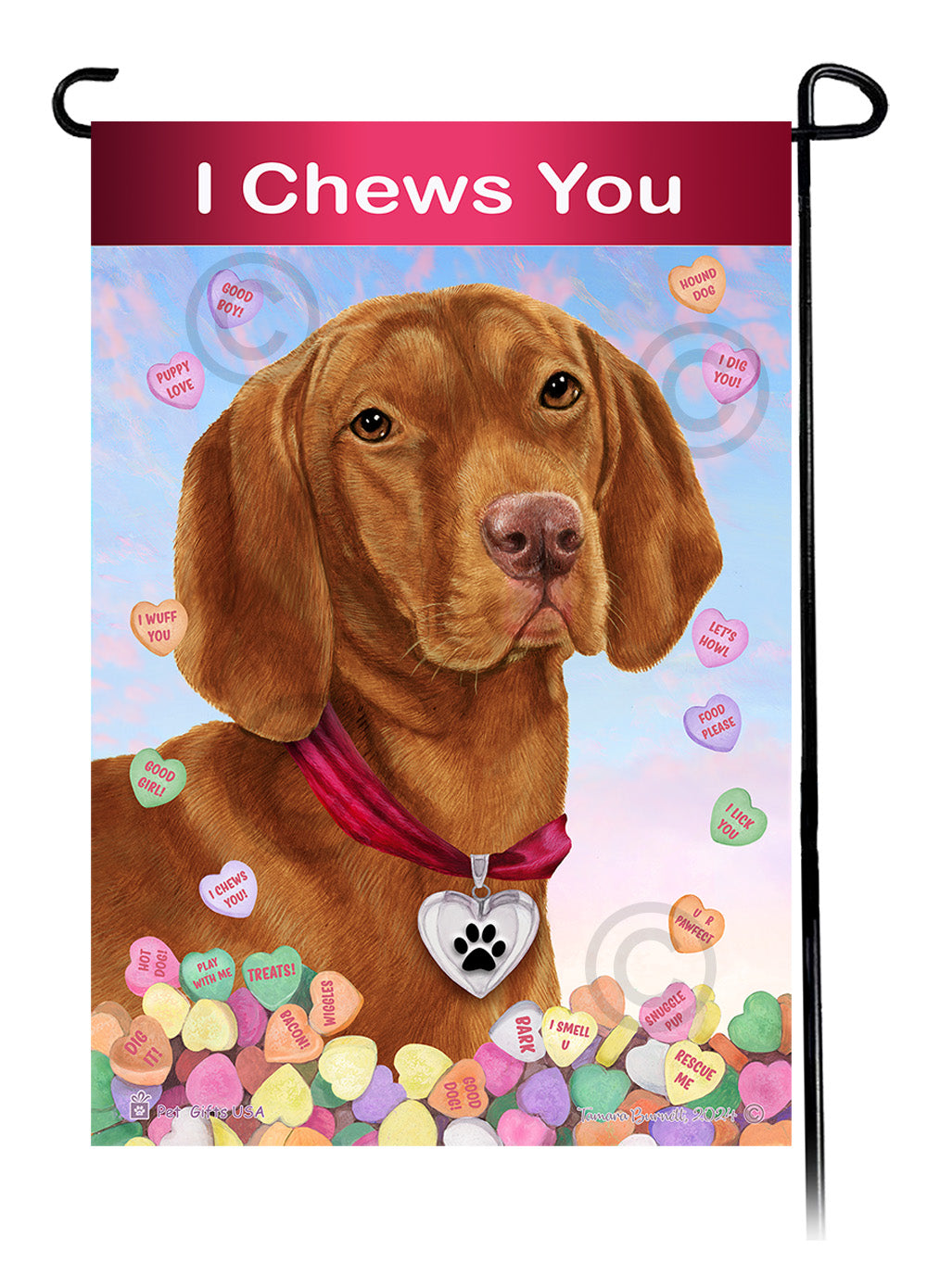 Vizsla Valentine Sweetheart Garden Flags