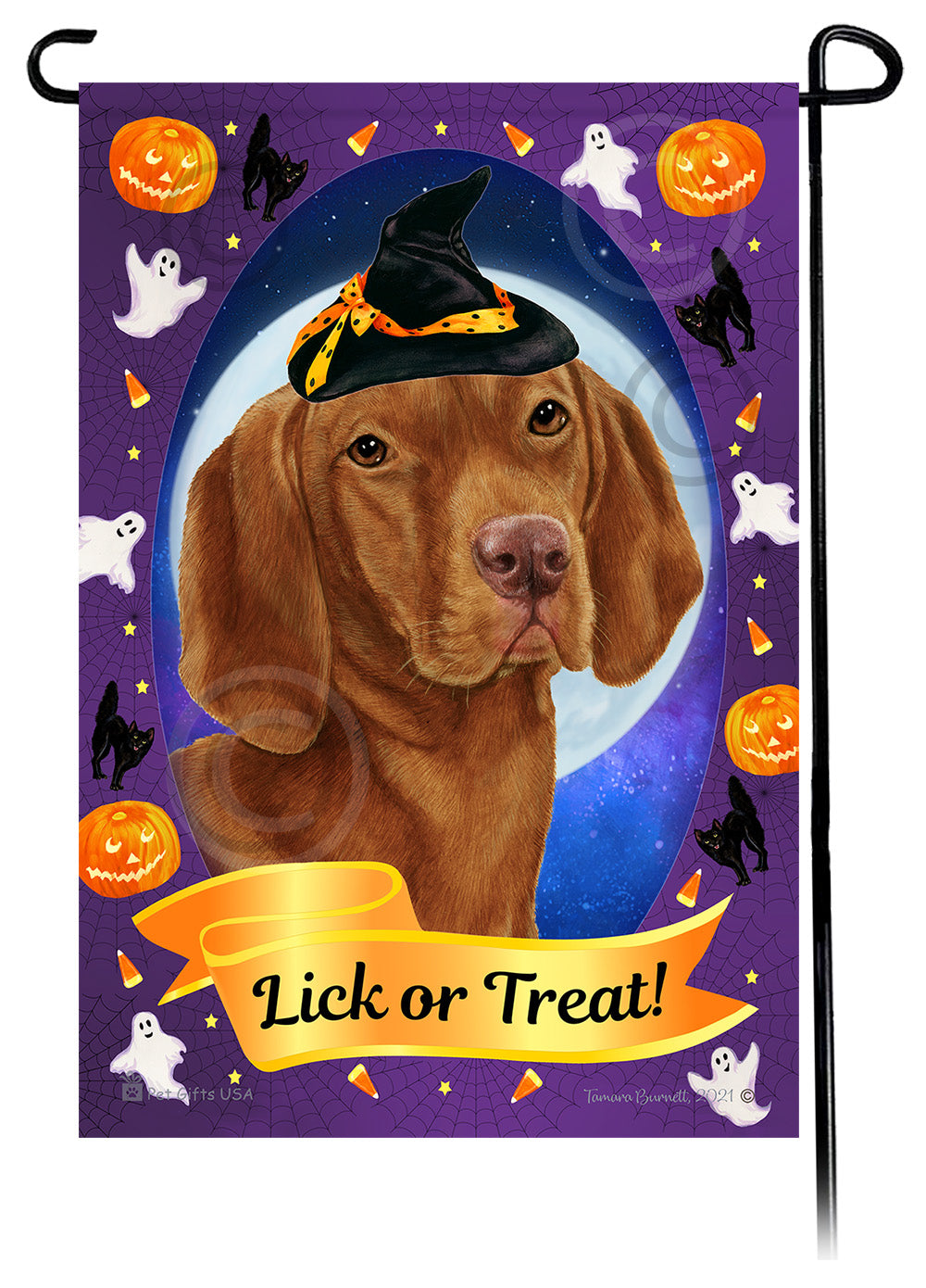 Vizsla Halloween Howls Garden Flags