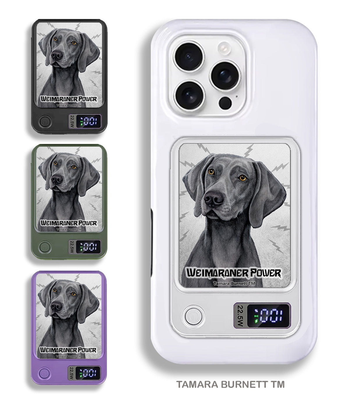 Weimaraner Light Blue Phone Bank Wireless Charger