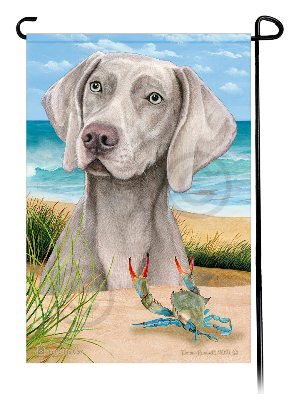 Weimaraner Summer Flowers Garden Flag