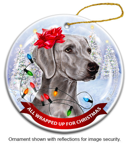 Weimaraner All Wrapped Up Ornament