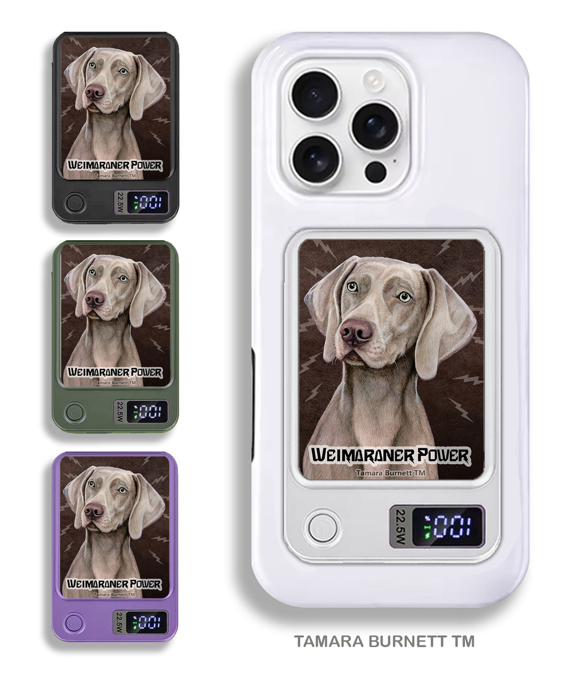 Weimaraner Silver Grey Phone Bank Wireless Charger