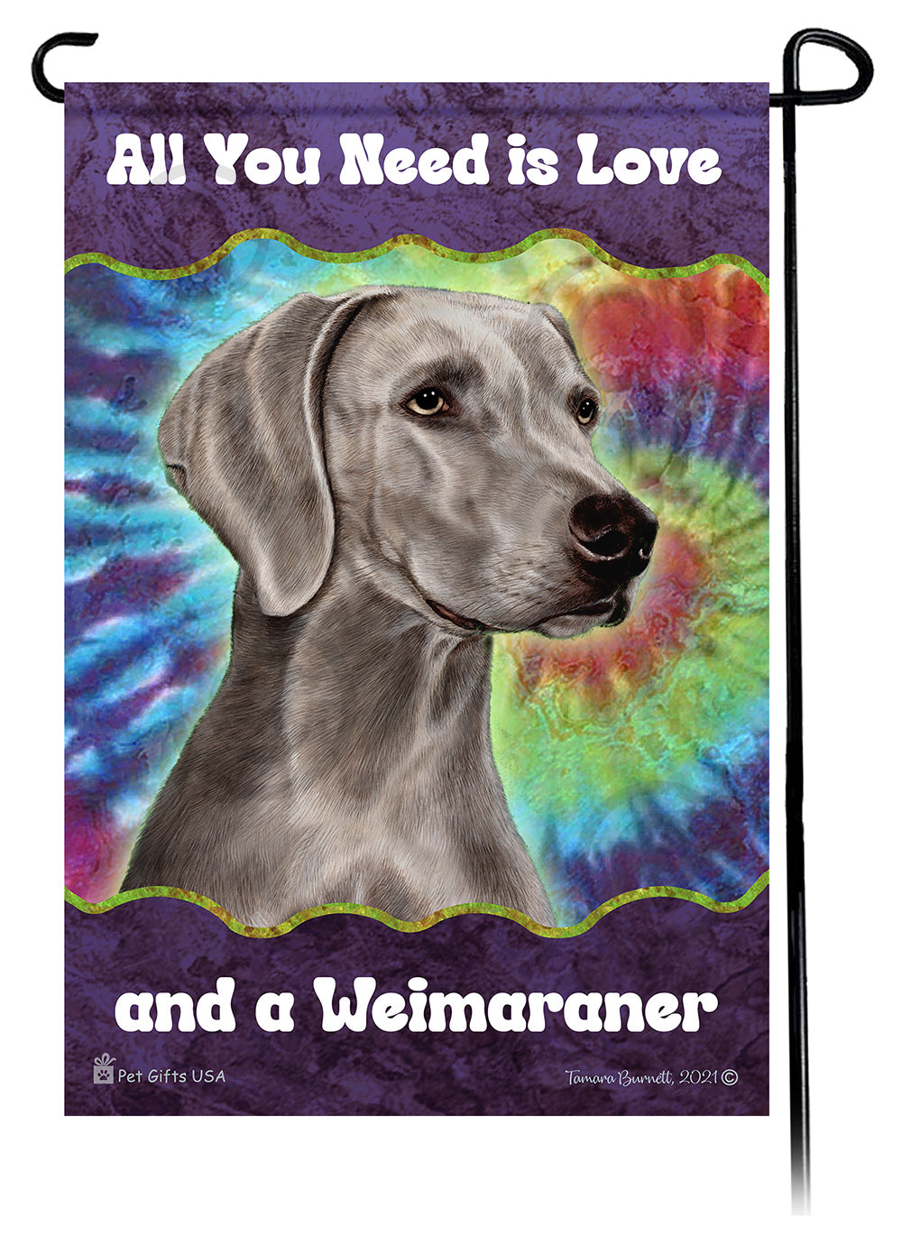 Weimaraner All You Need Is Love Garden Flags