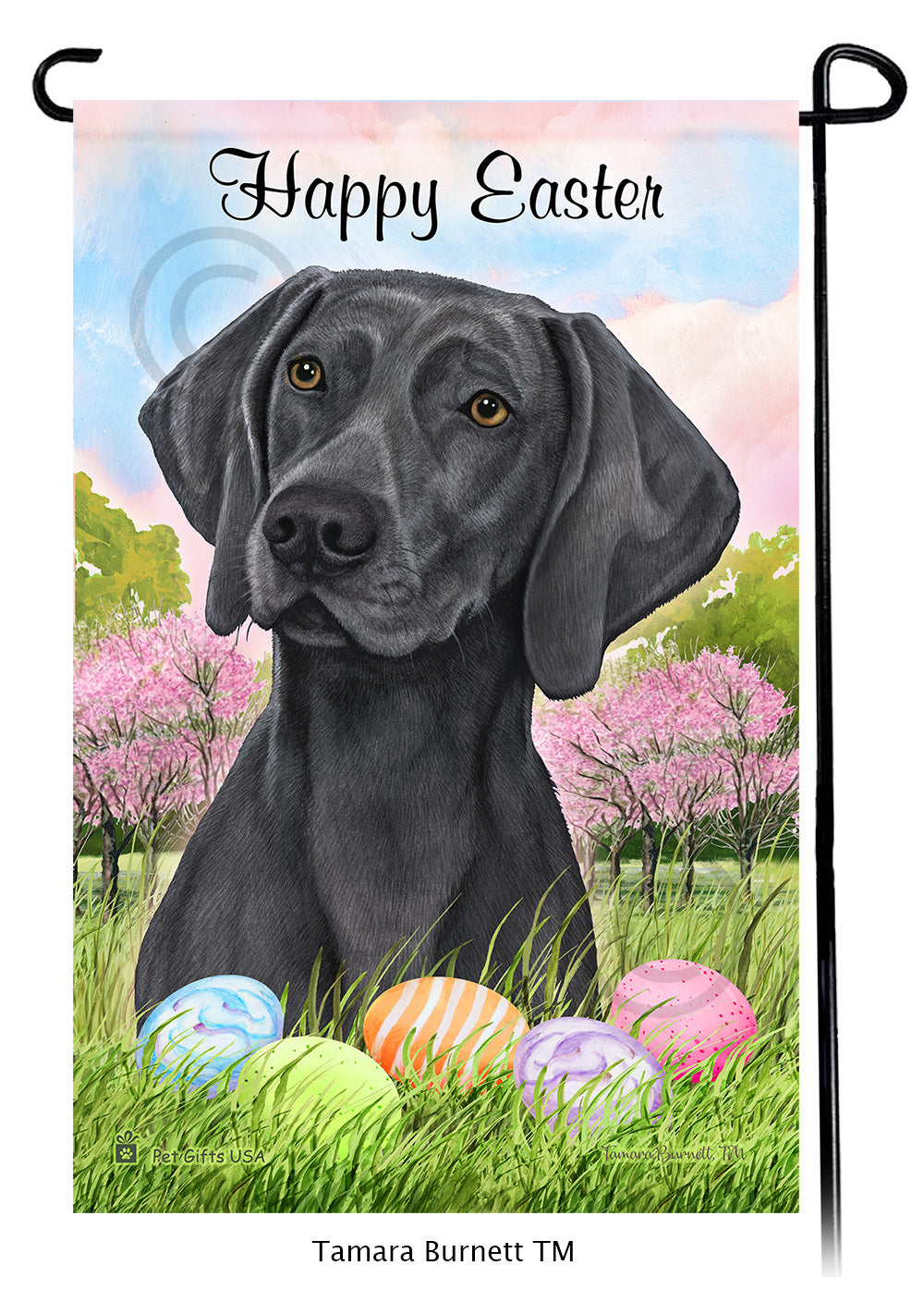 Weimaraner Happy Easter - Garden Flag