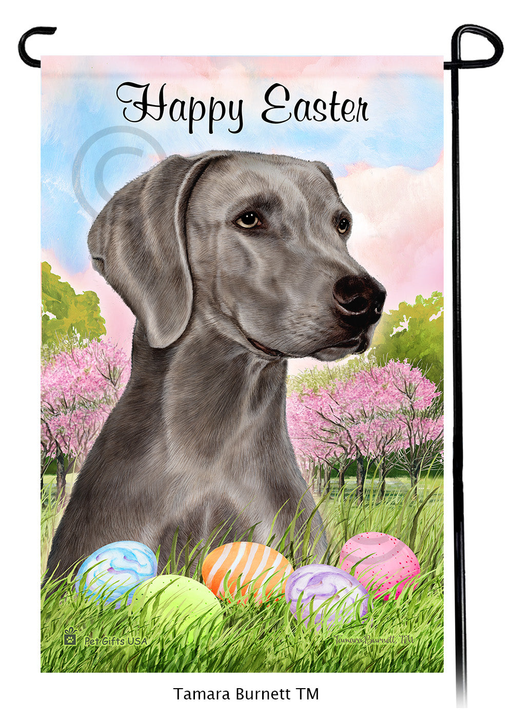 Weimaraner Happy Easter - Garden Flag