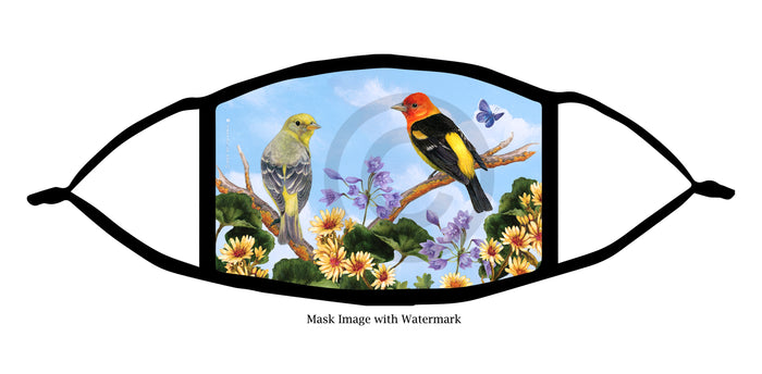 Western Tanager 2 Face Mask