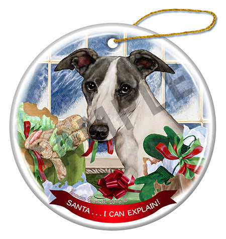 Whippet - Santa I Can Explain Ornament