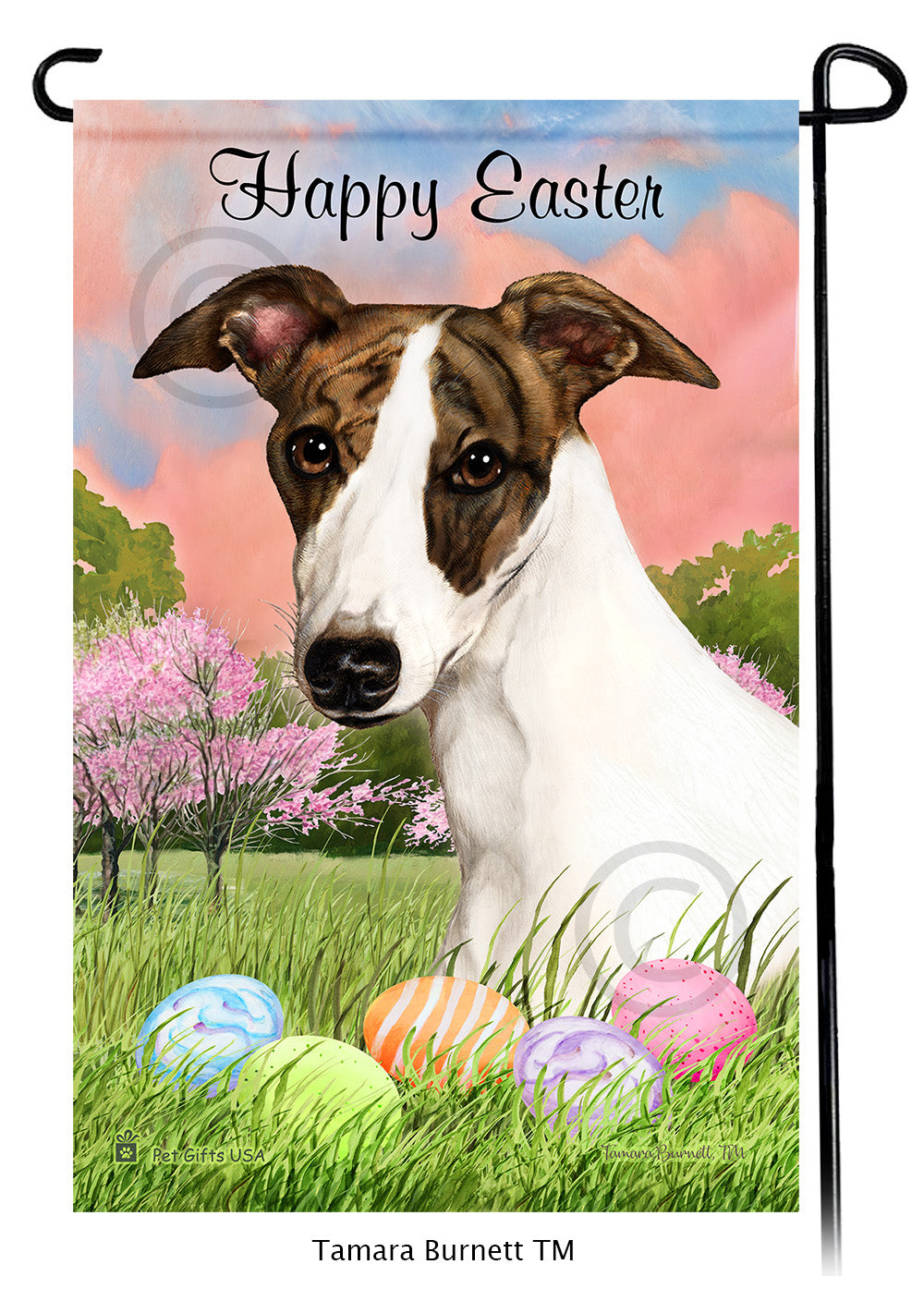 Whippet Happy Easter - Garden Flag