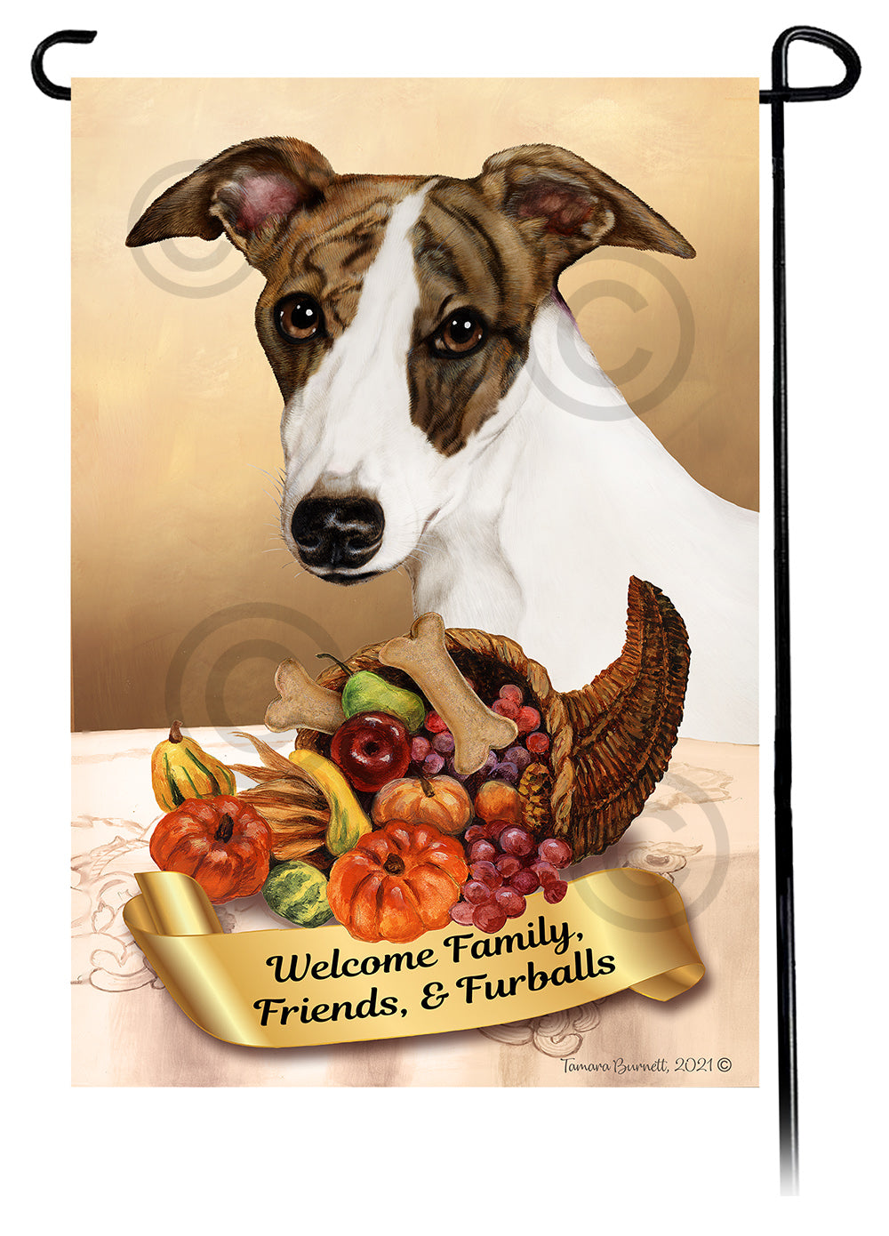 Whippet Thanksgiving - Garden Flag