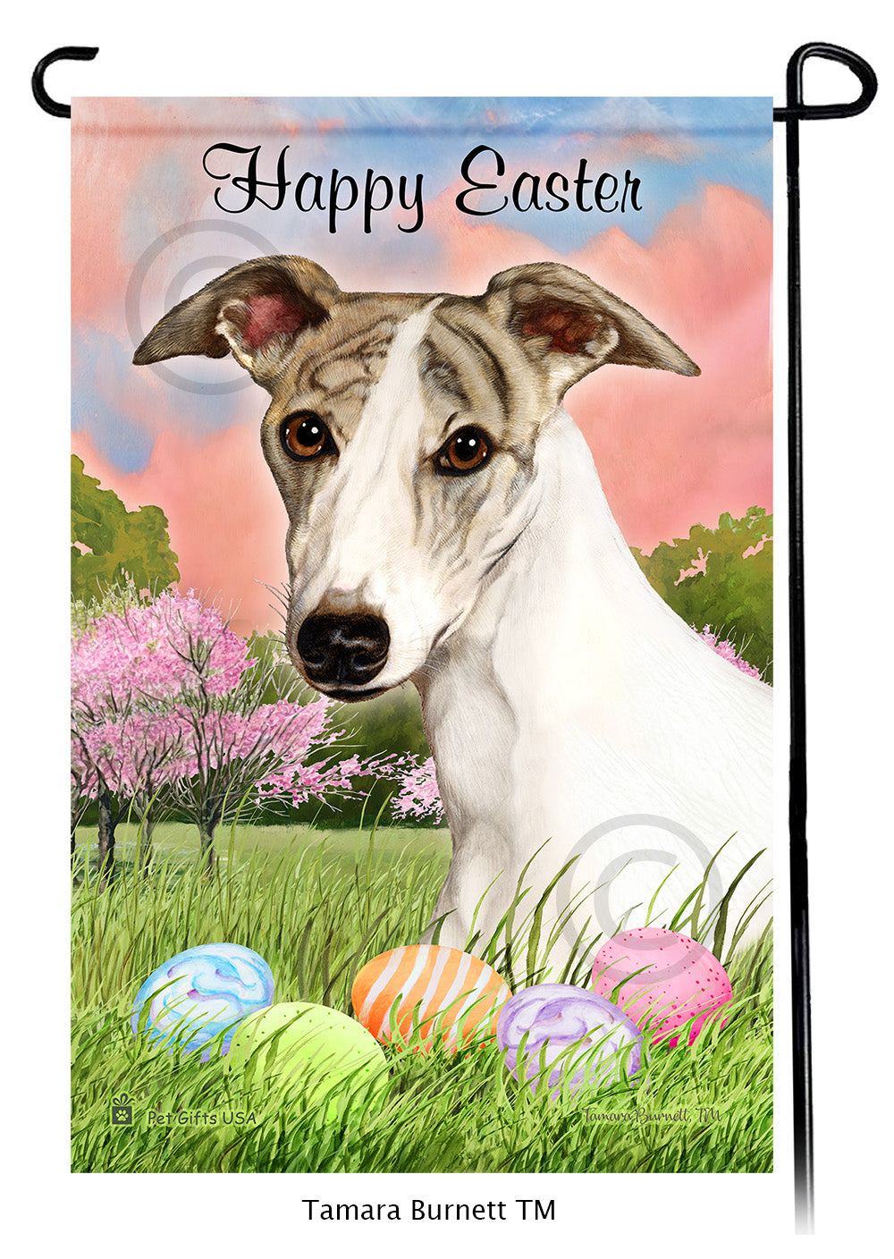 Whippet Happy Easter - Garden Flag