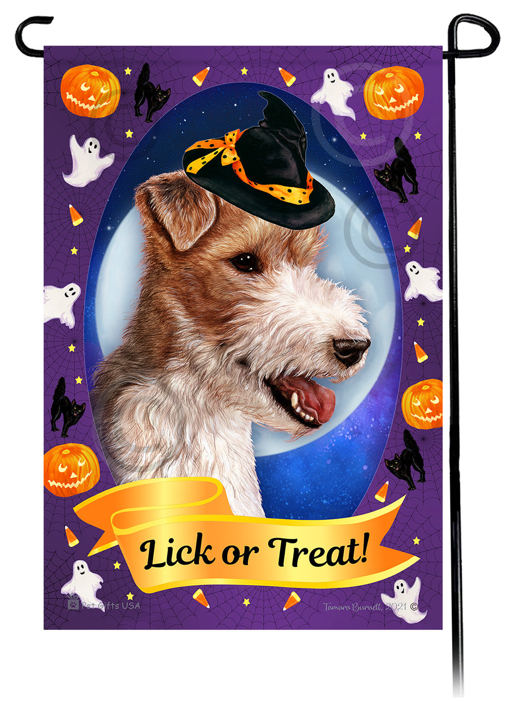 Fox Terrier Halloween Howls - Garden Flag