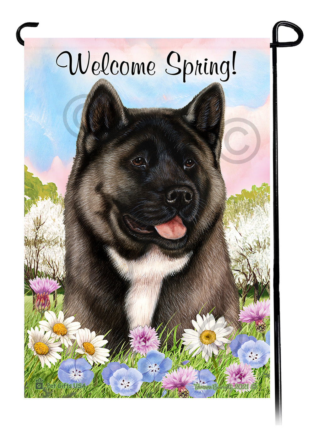 Akita Welcome Spring - Garden Flag