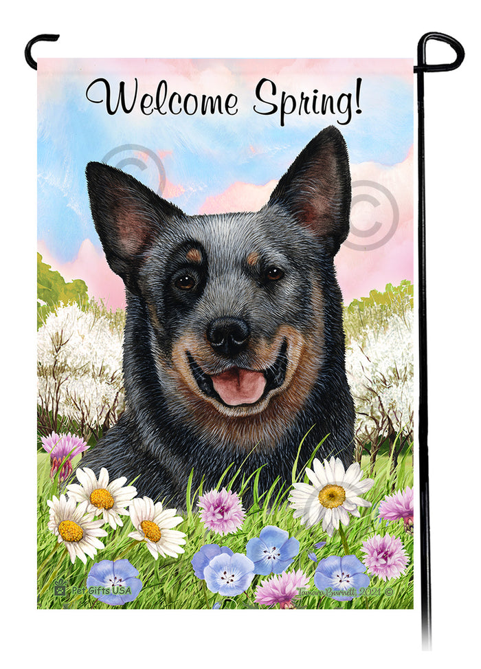 Australian Cattle Dog Welcome Spring Garden Flags