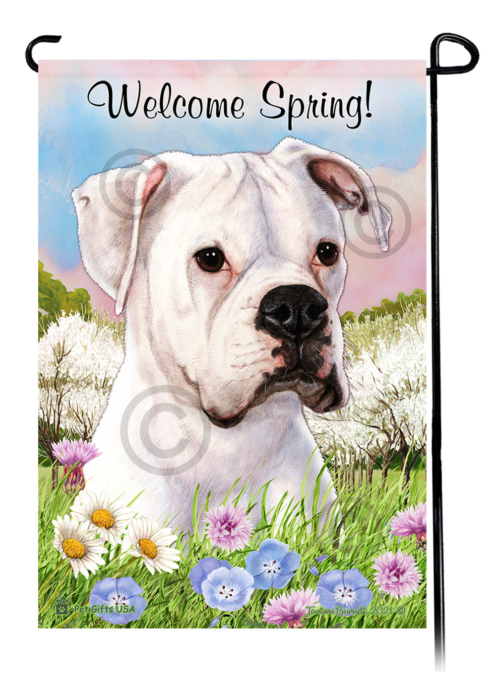 Boxer Welcome Spring - Garden Flag