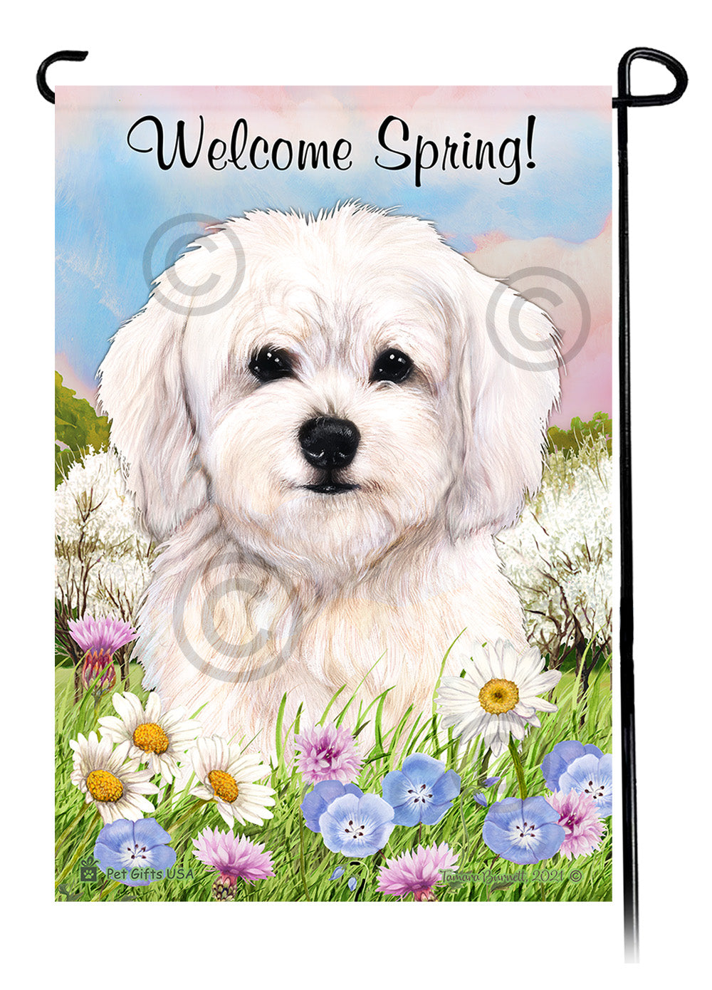 Cavachon Welcome Spring - Garden Flag