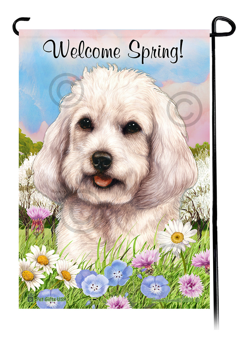 Cockapoo Welcome Spring - Garden Flag