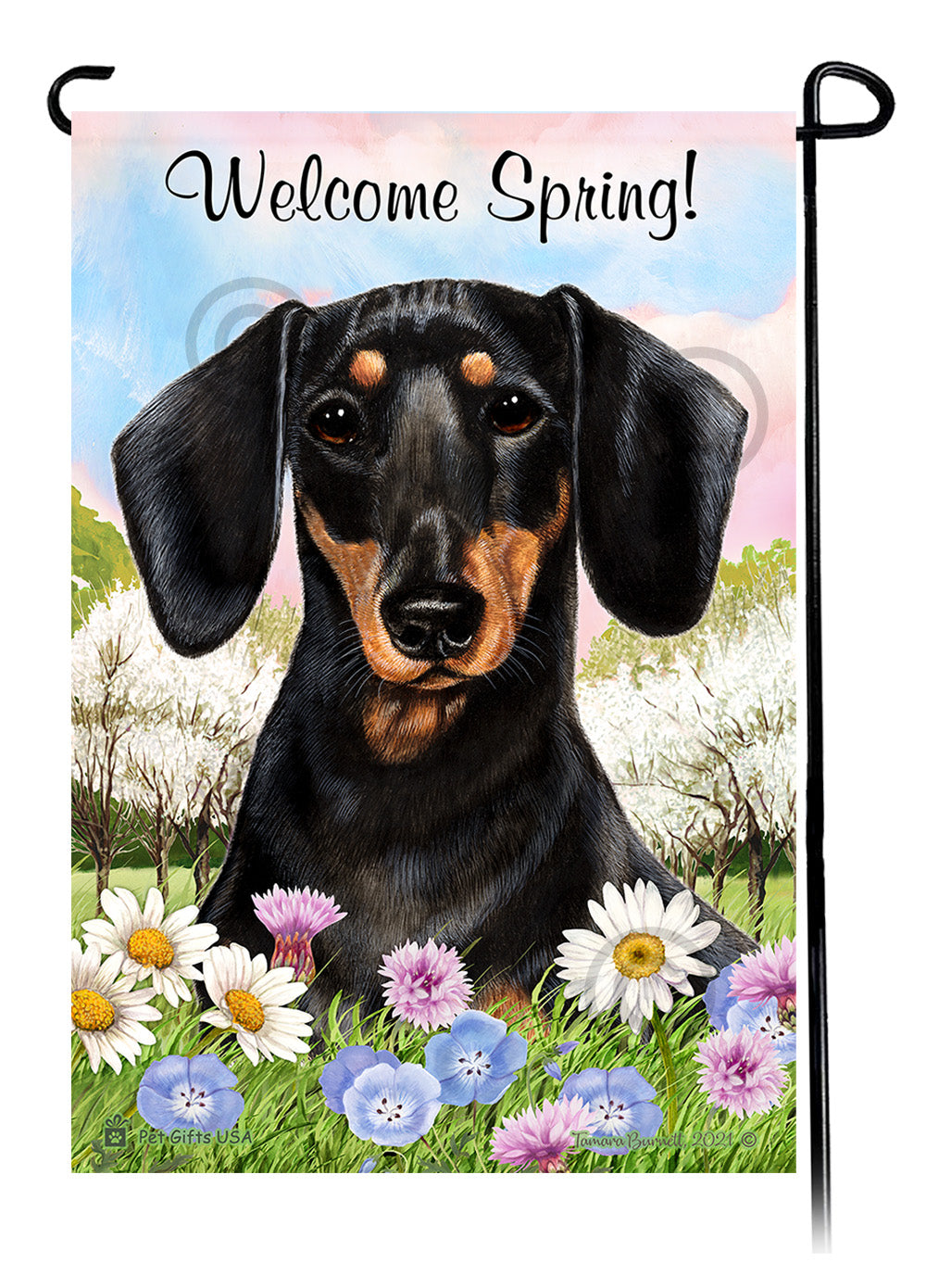 Dachshund Welcome Spring - Garden Flag