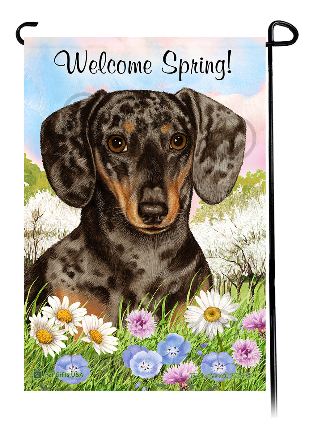 Dachshund Welcome Spring - Garden Flag