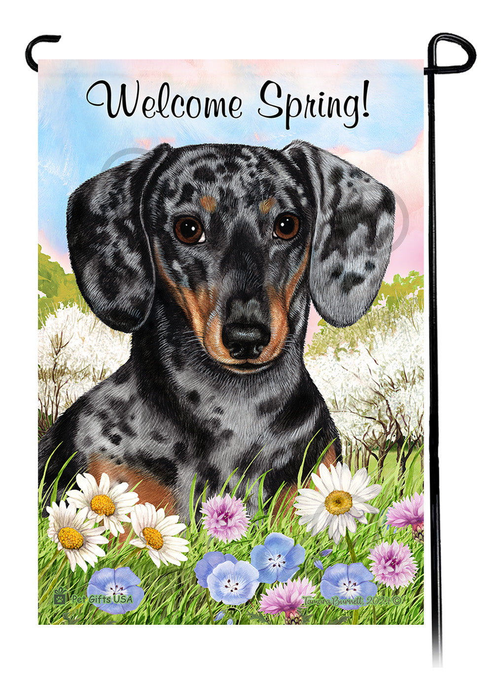 Dachshund Welcome Spring - Garden Flag