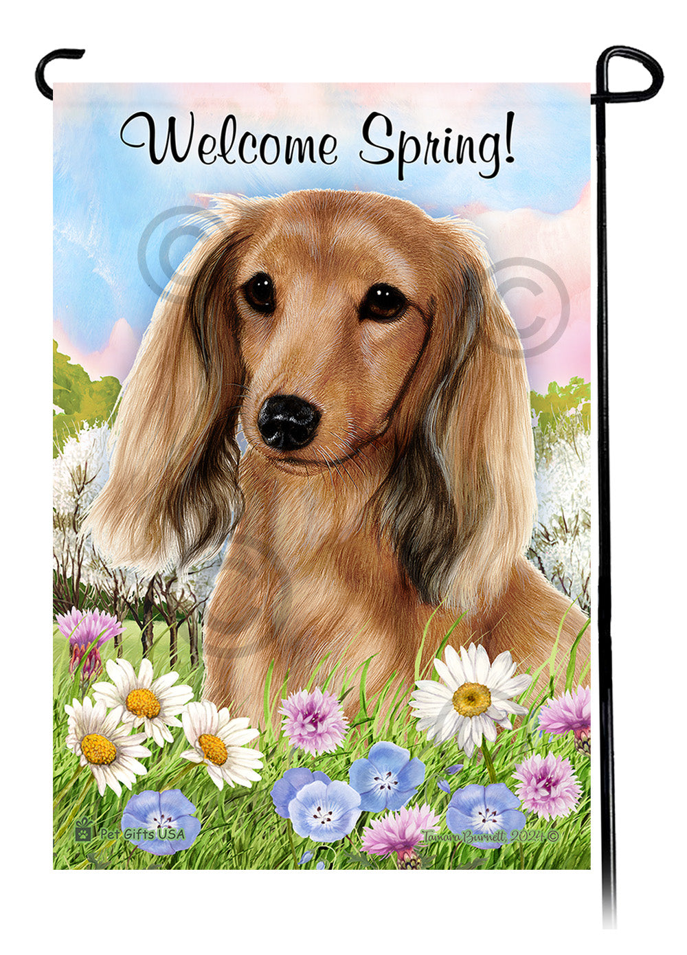 Dachshund Welcome Spring - Garden Flag
