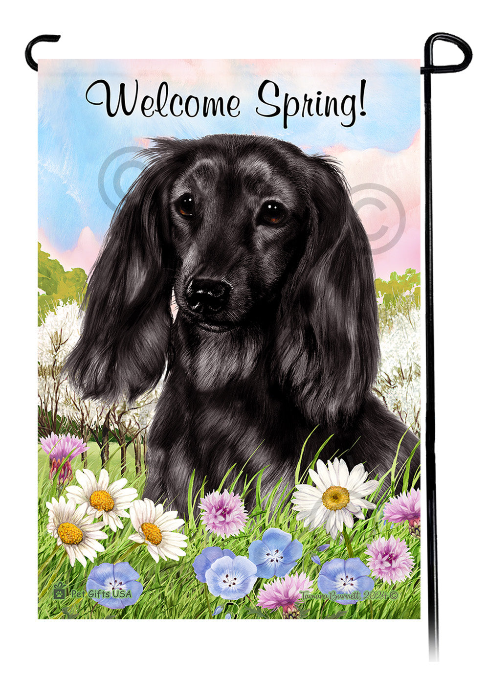 Dachshund Welcome Spring - Garden Flag