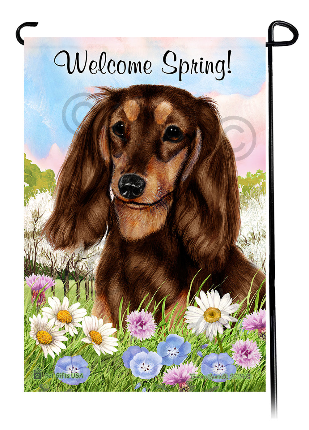 Dachshund Welcome Spring - Garden Flag