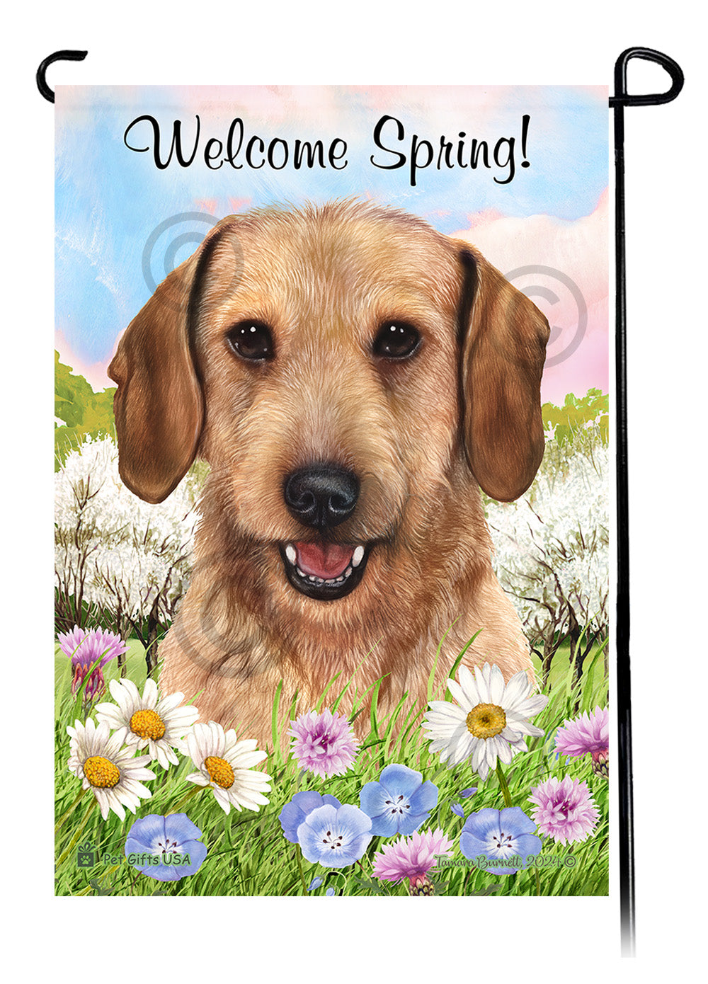 Dachshund Welcome Spring - Garden Flag