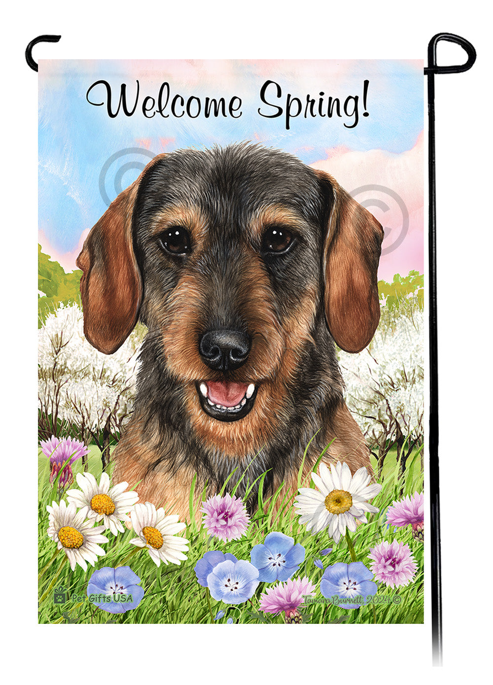 Dachshund Welcome Spring - Garden Flag