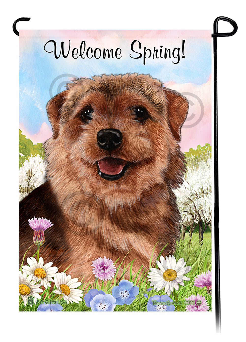 Norfolk Terrier Welcome Spring - Garden Flag
