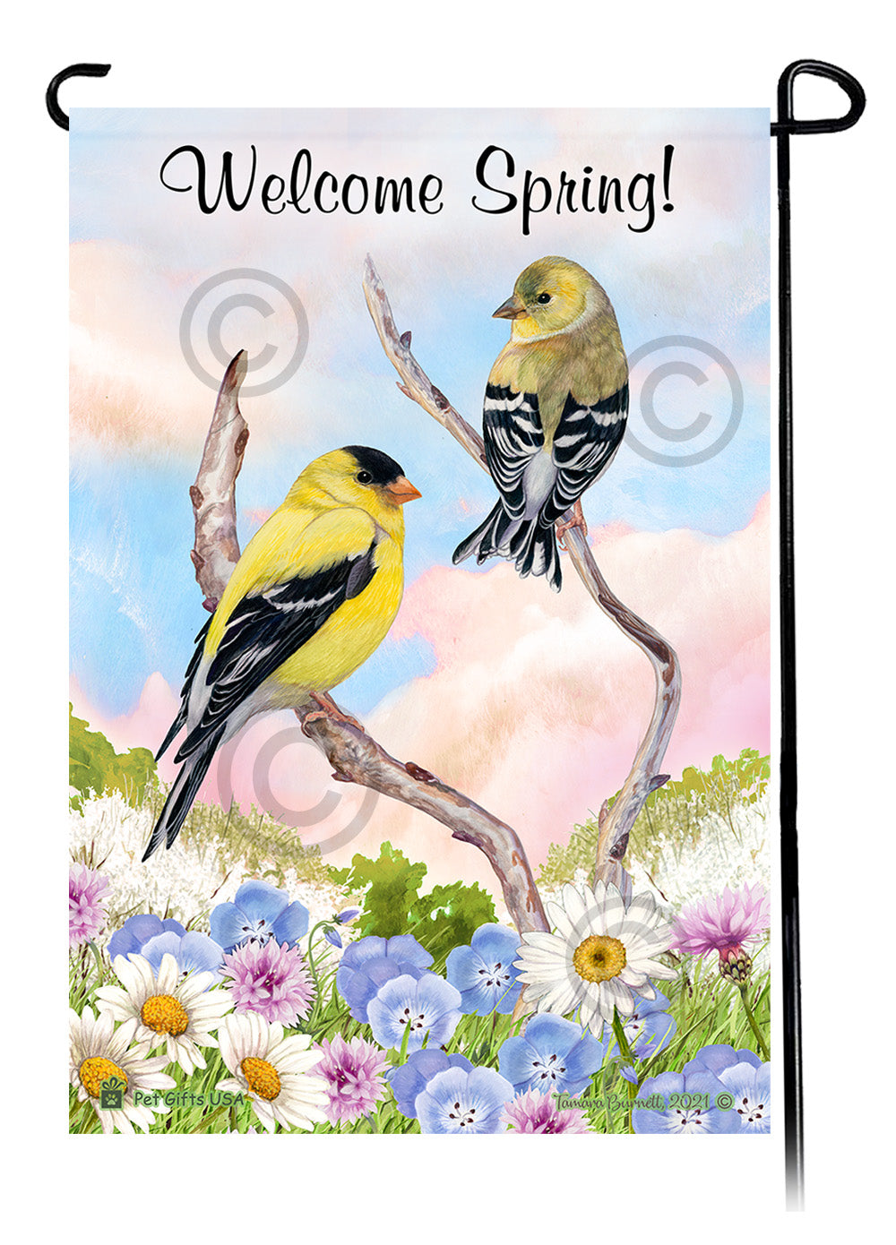 American Goldfinch Welcome Spring Garden Flags