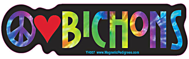 Bichon Frise Yippie Hippie Bumper Sticker