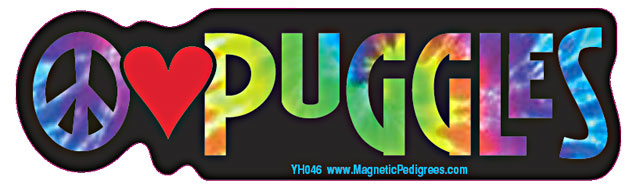 Puggle Yippie Hippie Bumper Sticker