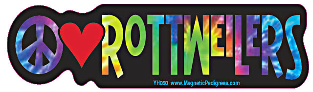 Rottweiler Yippie Hippie Bumper Sticker