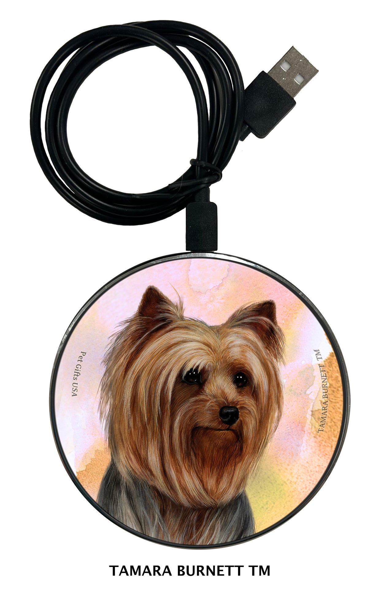 Yorkie Adult Natural Coat Zoomies Wireless Charger