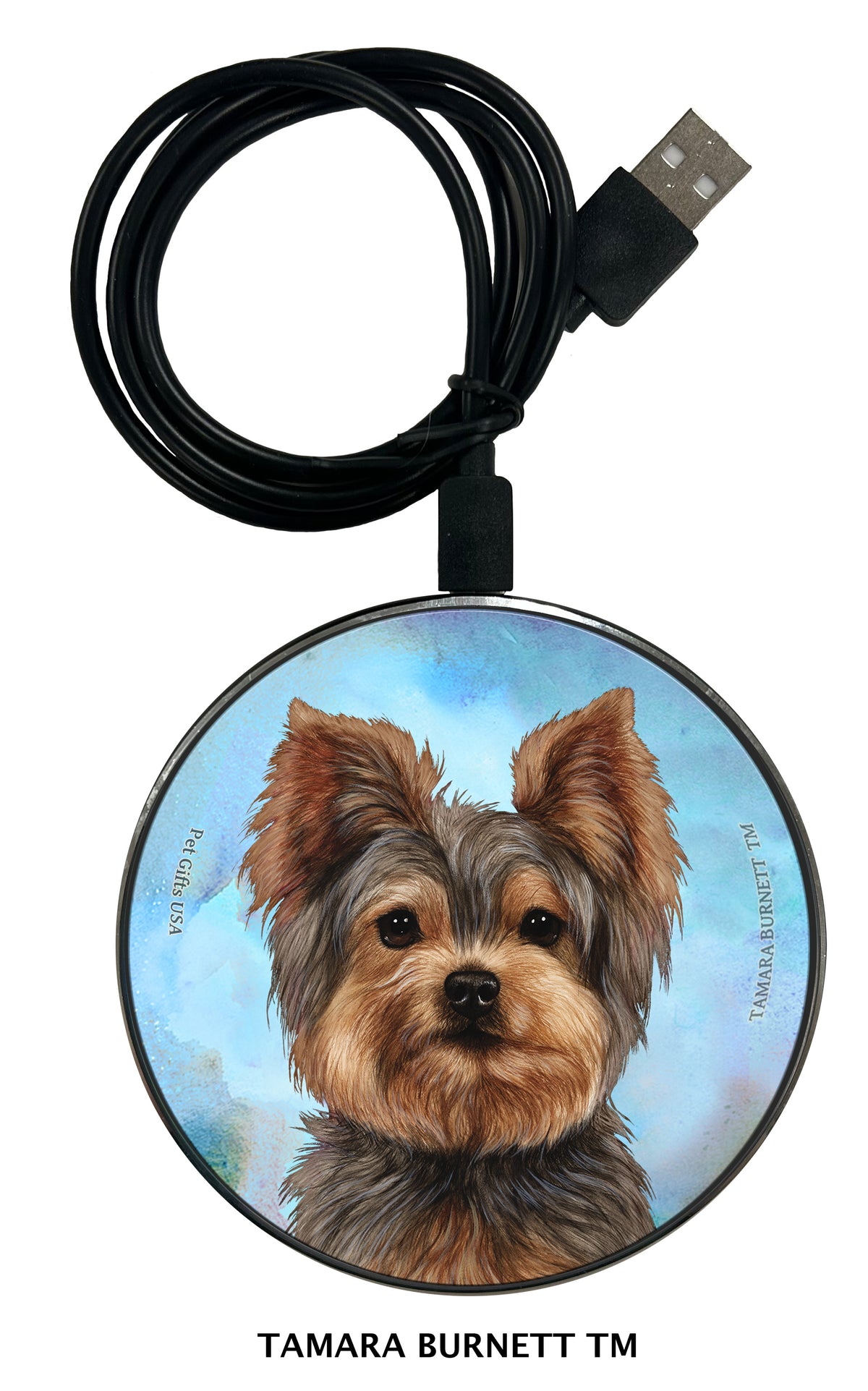 Yorkie Adult Short Coat Zoomies Wireless Charger