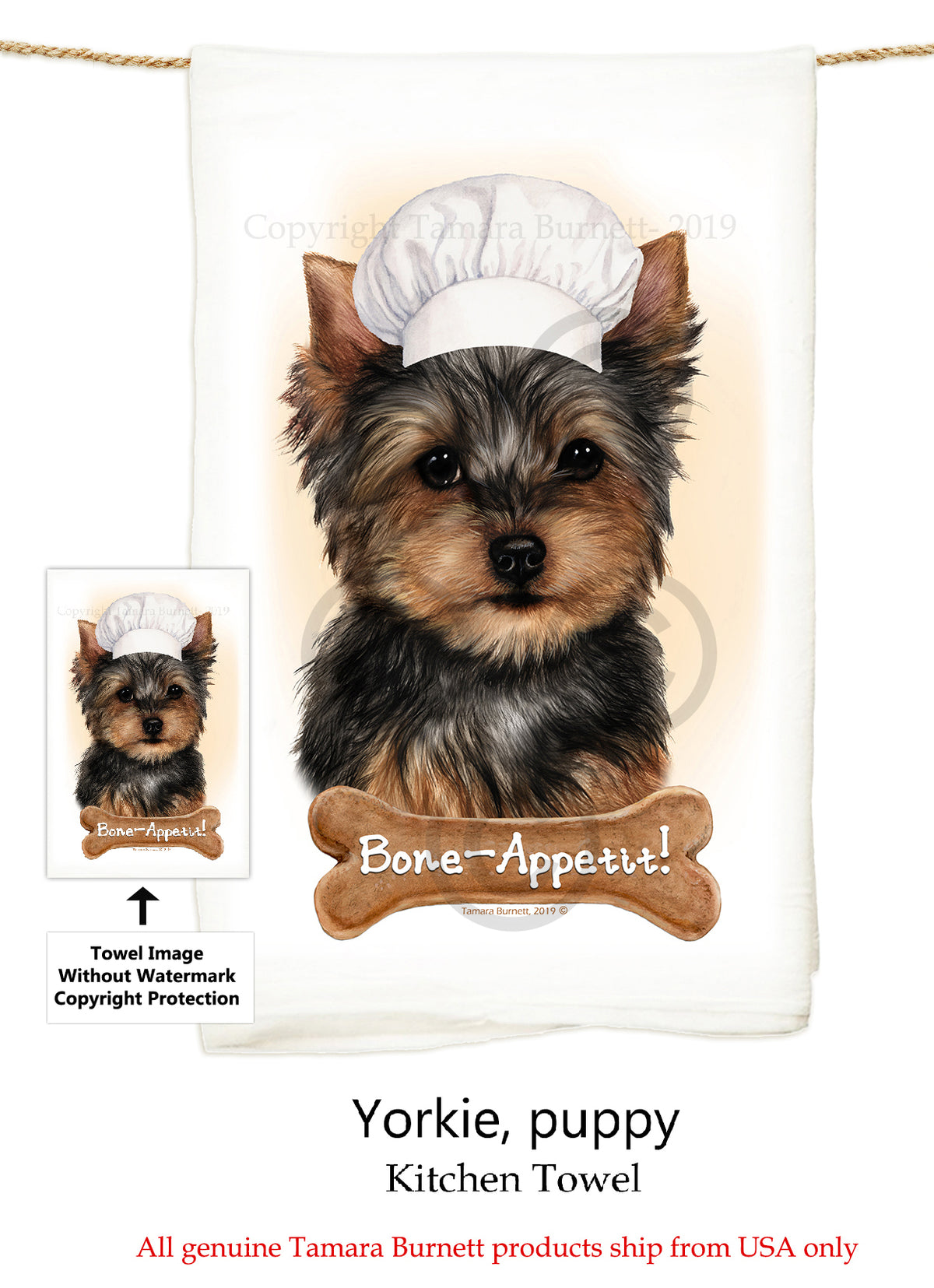 Yorkshire Terrier Flour Sack Towel